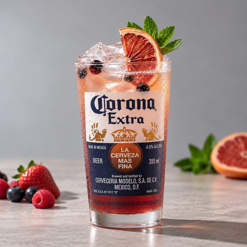 Corona Berries con Sunset Soda Mr Perkins